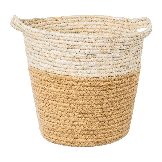 Natural Fabric Basket Set of 3