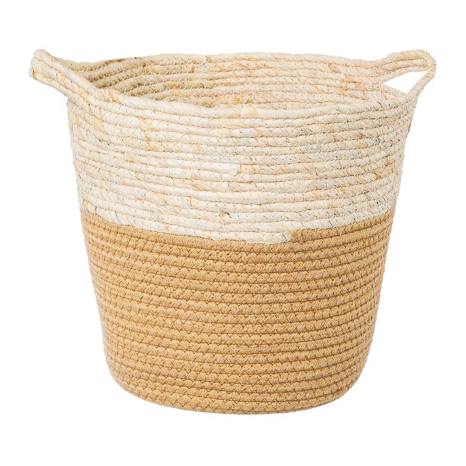 Natural Fabric Basket Set of 3
