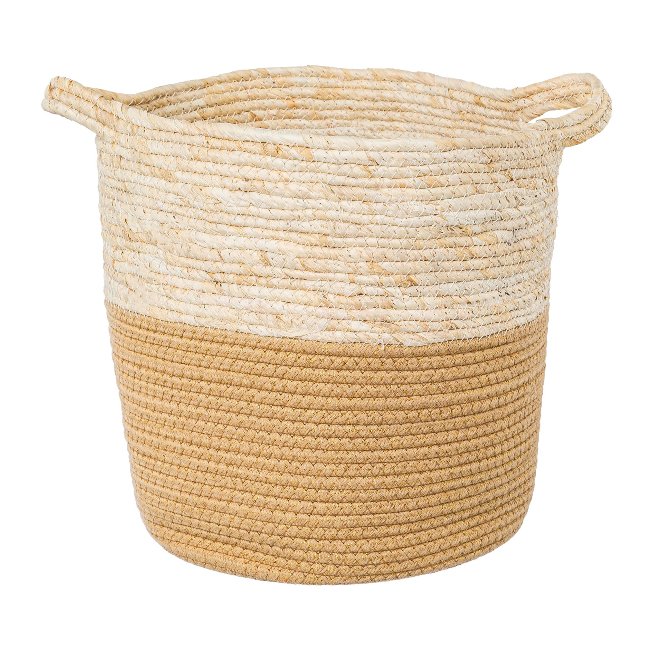 Natural Fabric Basket Set of 3