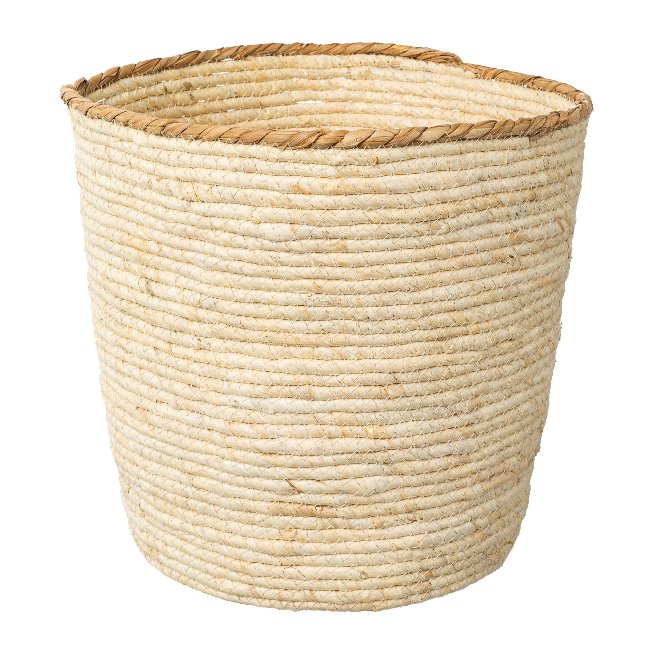 Natural Corn Leaf Basket with Decorative Border