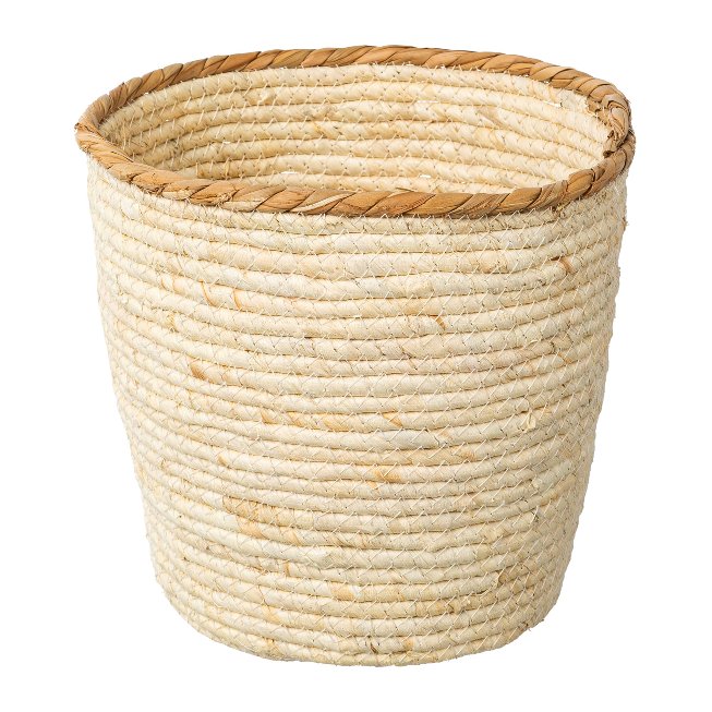 Natural Corn Leaf Basket with Decorative Border