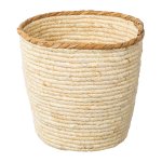 Natural Corn Leaf Basket with Decorative Border