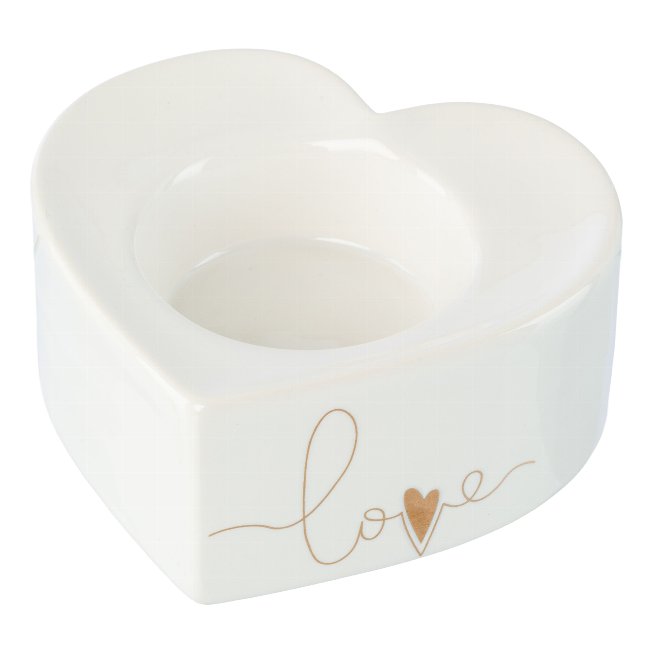 Heart ceramic tealight holder