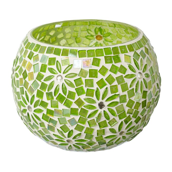 Glass lantern round Mosaic small