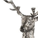Aluminium stag head standing candle holder