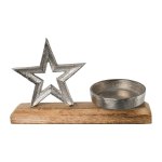 Candle holder with star made of aluminum