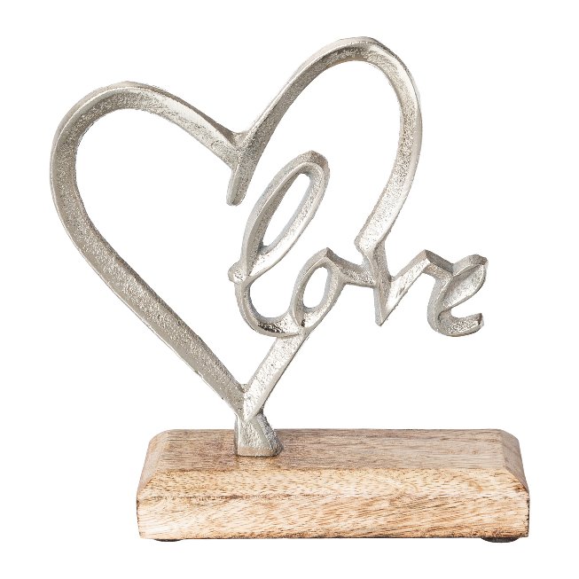 Dekoherz mit Schriftzug LOVE aus Aluminium