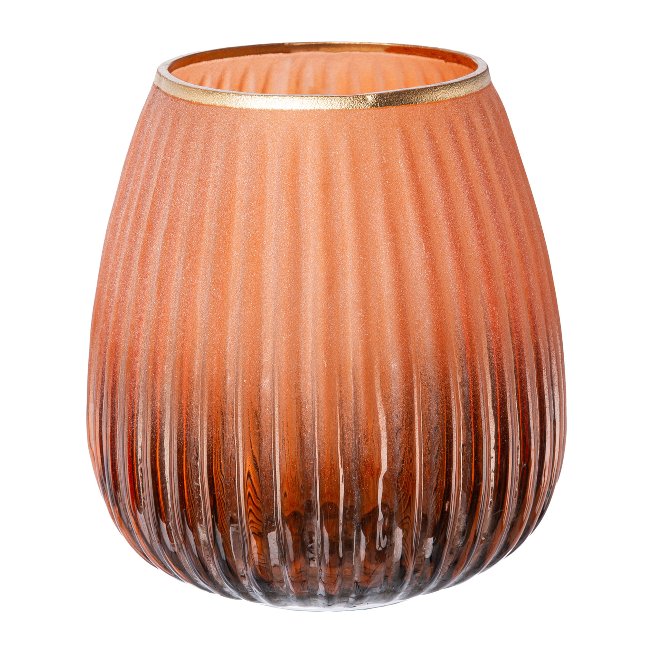 Tealight vase with gold ring