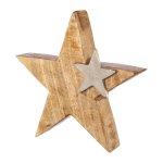 Wooden star w.aluminium star TWINS