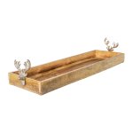 Decoration tray made of wood with deer heads