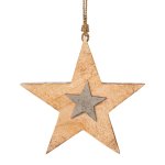 Wooden hanger star w.aluminium star DOBLO