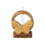 Wooden ring with butterfly and test tube