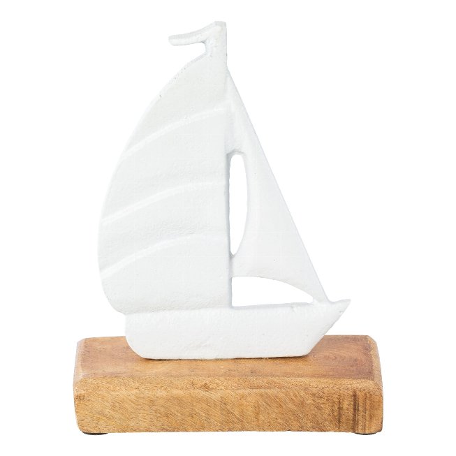 Deko Boot auf Fuss aus Aluminium