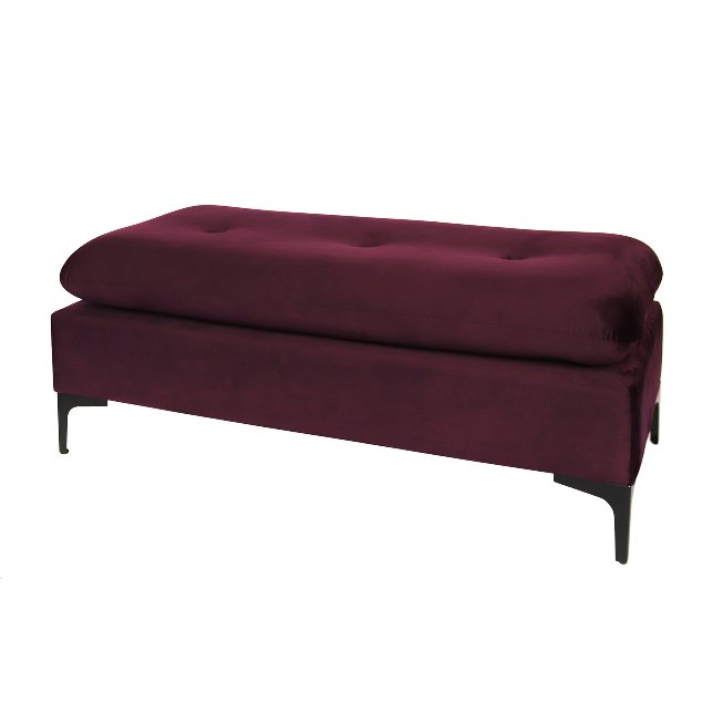 Samt Lounge-Pouf auf Metallfüßen STELLA