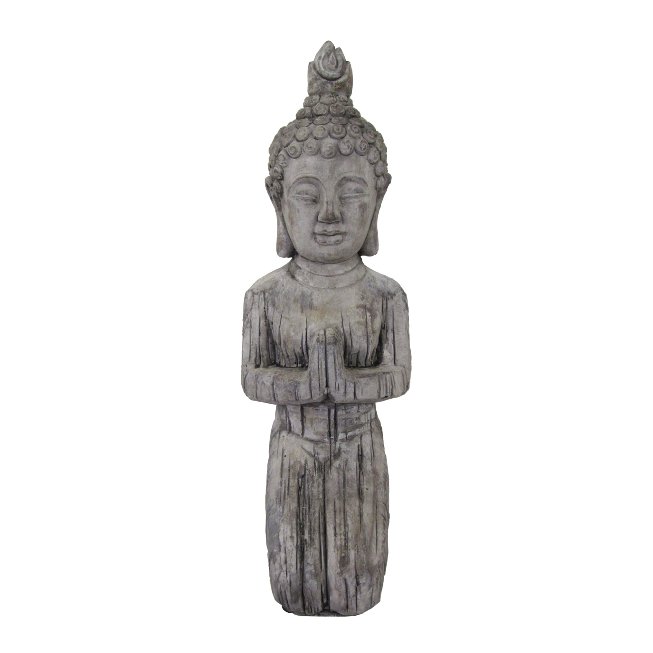 Buddha knieend aus Zement