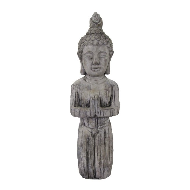 Buddha kneeling in cement