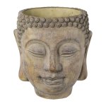 Buddha head cement planter