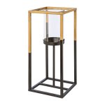 Metall Rahmen Kerzenhalter m.Glas GOLDEN TOUCH