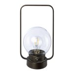 Lamp with big bulb with metal ring and LED