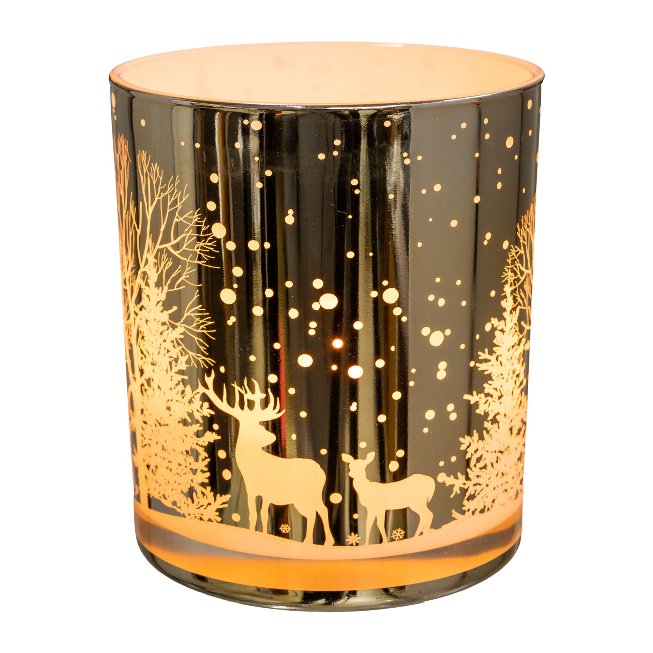 Glas Teelicht WINTER TIME