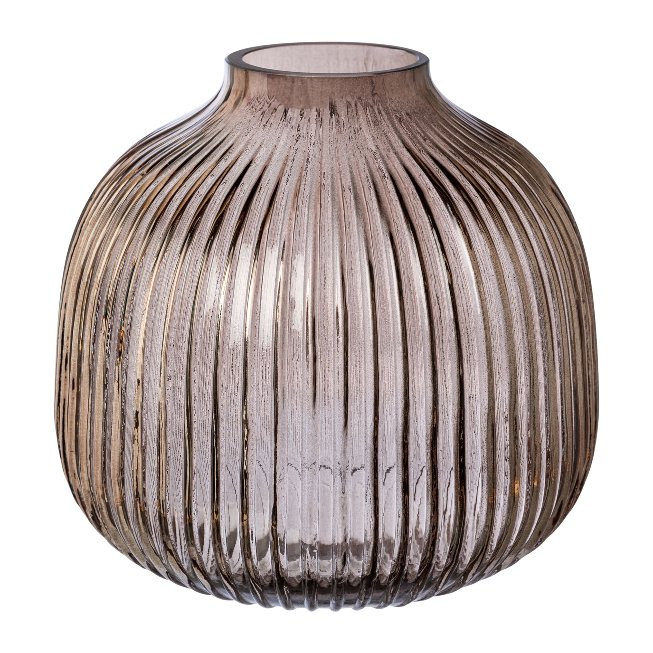 Glass vase with cut