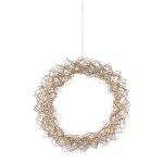 Wire wreath round hanger w. 35 LED SIZZLED