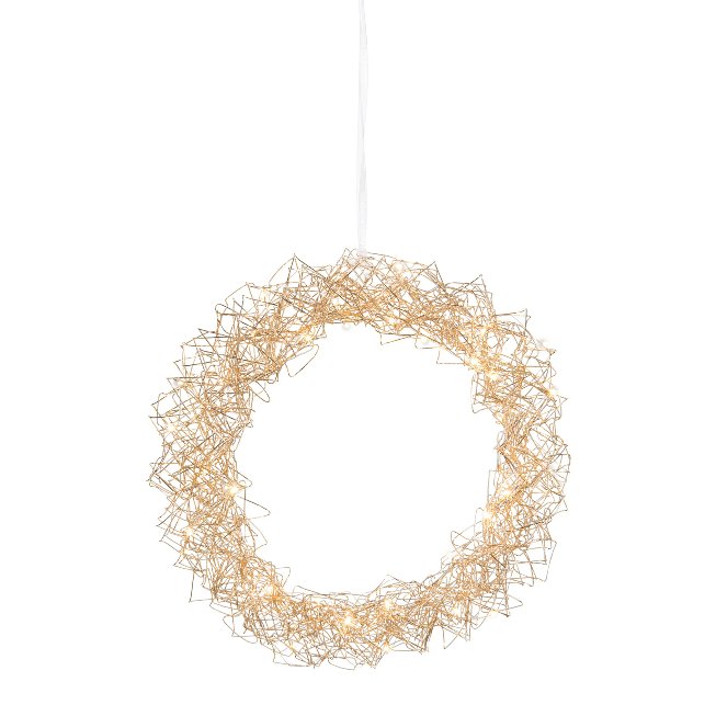 Wire wreath round hanger w. 35 LED SIZZLED