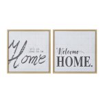Decorative picture HOME in wooden frame 50x50x2,5cm