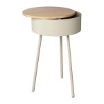 Side table with wooden cover