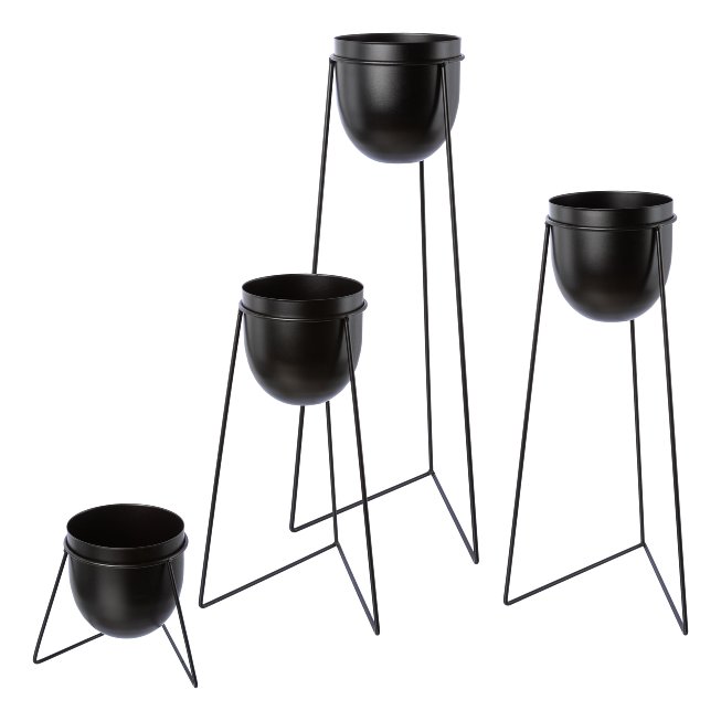 4er Set Pflanzübertopf auf Rack