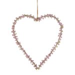 Decorative metal heart hanger with baby's breath
