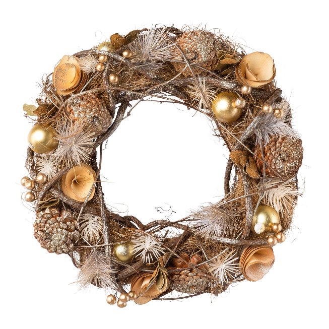 Decorative wreath cones 34x34x8cm