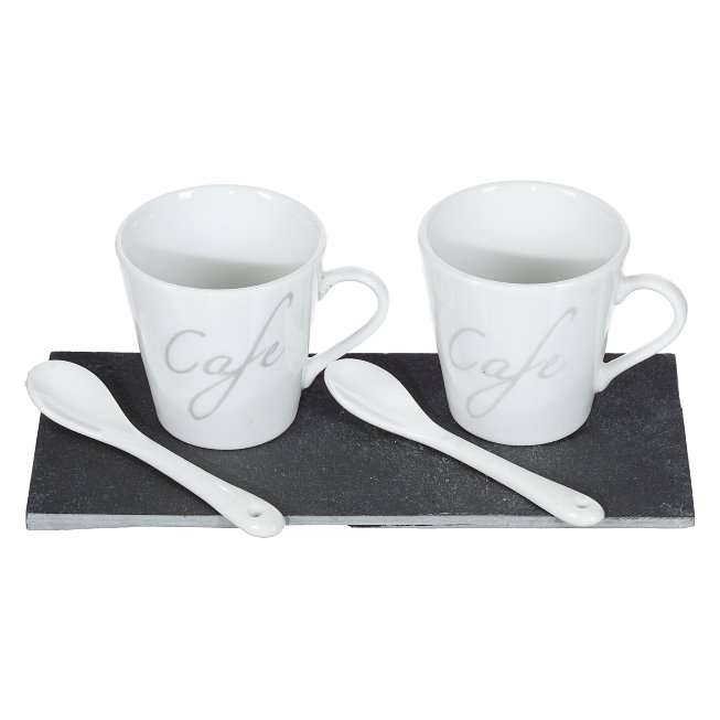 Dish Set slate plate+2Cups+2Spoons