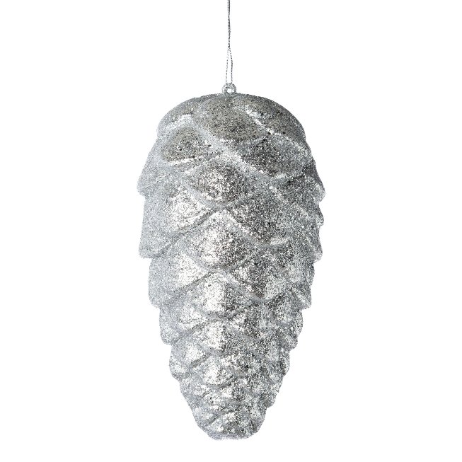 Plastic hanger cone glittered,